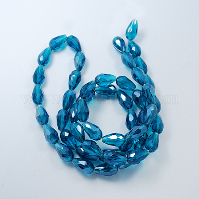 Chapelets de perles en verre électroplaqué&nbsp;EGLA-R008-11x8mm-4-1