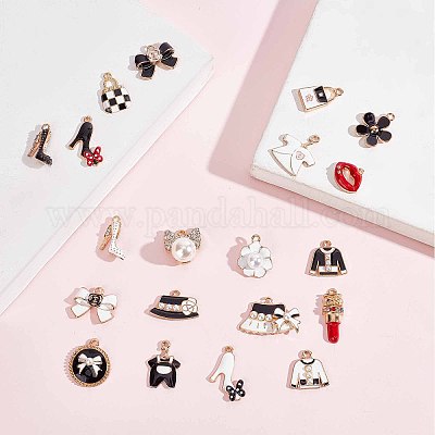 Wholesale SUNNYCLUE 1 Box 40Pcs Fashion Charms Red Lip Charms