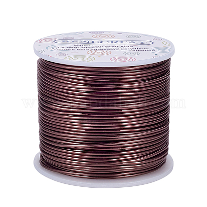 BENECREAT 15 Gauge (1.5mm) Aluminum Wire 220FT (68m) Anodized Jewelry Craft Making Beading Floral Colored Aluminum Craft Wire - Brown AW-BC0001-1.5mm-11-1