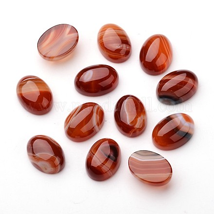 Natural Striped Agate/Banded Agate Oval Cabochons G-L394-02-18x13mm-1