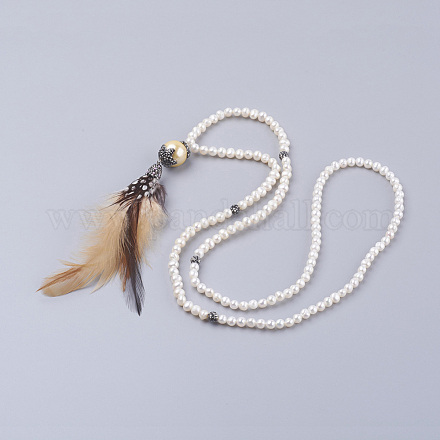 Eau douce naturelle pendentifs de perles NJEW-F174-28-1