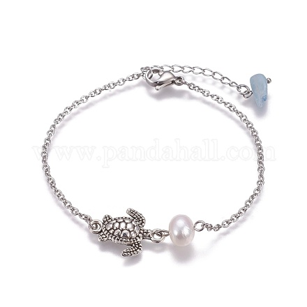 Lien bracelets en acier inoxydable BJEW-JB04150-1