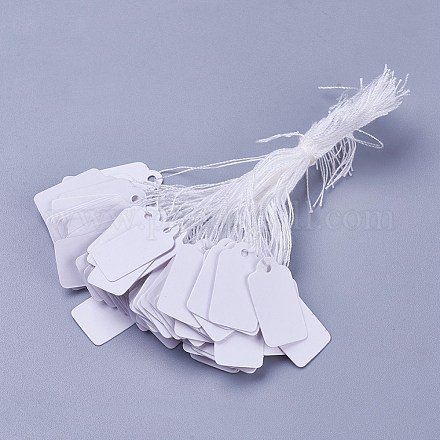 Jewelry price tag ULTNICE 500pcs Rectangular Price Label Tags with Hanging  String Jewelry Clothing Tags for Jewelry Watch Sale Display 