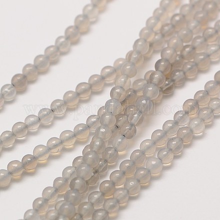 Natural Grey Agate Bead Strands G-A130-2mm-K08-1