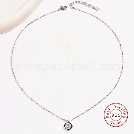 Ожерелья с подвеской из серебра 925 пробы с родиевым покрытием и микропаве из кубического циркония XA5122-1