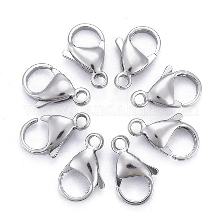 304 Stainless Steel Lobster Claw Clasps STAS-AB15-1