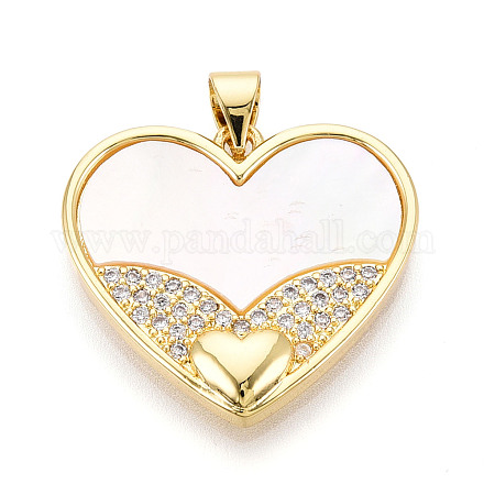 Латунные микропаве прозрачные подвески с фианитом KK-N268-34G-1