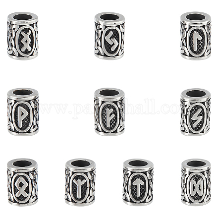 Unicraftale 10 pz 10 stili 304 perline europee in acciaio inossidabile OPDL-UN0001-06-1
