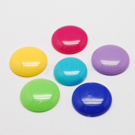 Solid Colour Dome Acrylic Cabochons SACR-S150-16mm-M-1