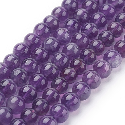 Chapelets de perles en améthyste naturelle X-G-G099-6mm-1-1