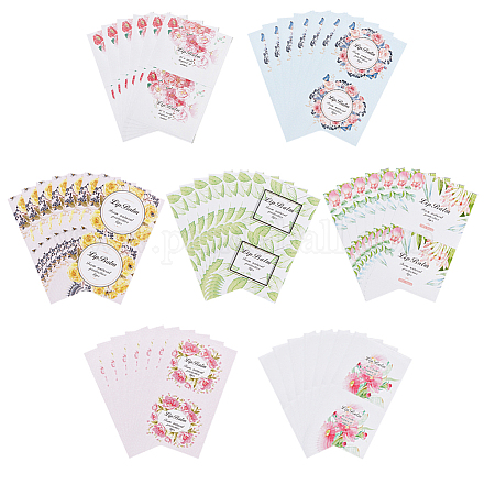 Pandahall 70 pz 7 stili adesivi balsamo per le labbra motivo floreale adesivo per etichette di carta prodotti fatti in casa adesivi per immagini per contenitori per balsamo per labbra tubi AJEW-PH0017-64-1