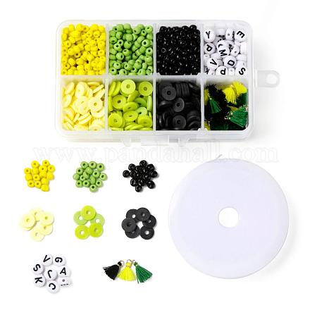 3 colores 1155 piezas diy ghana jamaican theme pulseras elásticas que hacen kits DIY-LS0001-22C-1