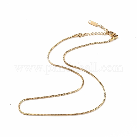 Ion Plating(IP) 304 Stainless Steel Round Snake Chain Necklace for Men Women NJEW-K245-012A-1