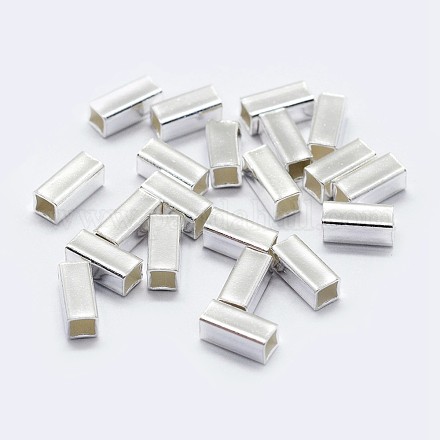 925 Sterling Silver Tube Beads X-STER-G022-12S-1
