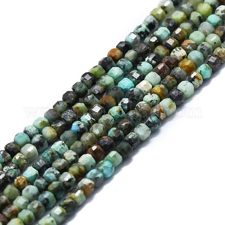 Brins de perles turquoises africaines naturelles (jaspe) G-P457-B01-43-1