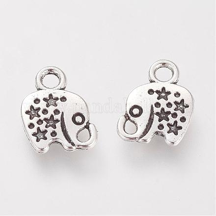 Tibetan Style Alloy Charms TIBE-S306-14AS-RS-1