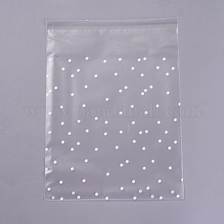 プリントプラスチックバッグ  接着剤で  艶消し  透明  19x14cm  100個/袋 PE-WH0001-01B-1