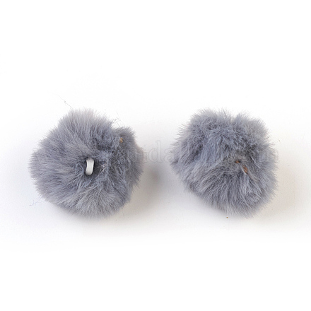 Colgantes cubiertos de bola de pompón de piel de conejo de imitación hecha a mano WOVE-F021-A11-1