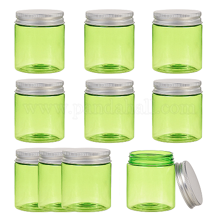 BENECREAT 10 Pack 80ml Light Green PET Plastic Refillable Cream Jar Empty Cosmetic Containers Vials with Screw Lid for Kitchen MRMJ-WH0018-61B-02-1