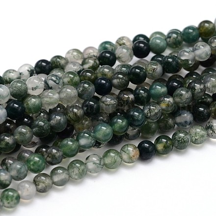 De piedras preciosas naturales hebras de perlas reronda G-J303-07-6mm-1