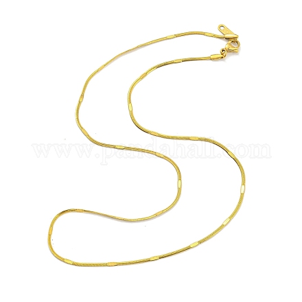 Chapado de iones (ip) 304 collares de cadena de serpiente plana de acero inoxidable NJEW-P285-05G-1