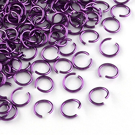 アルミ製ワイヤーオープンタイプ丸カン  暗紫色  20ゲージ  6x0.8mm  内径：5mm  約2150個/50g X-ALUM-R005-0.8x6-11-1