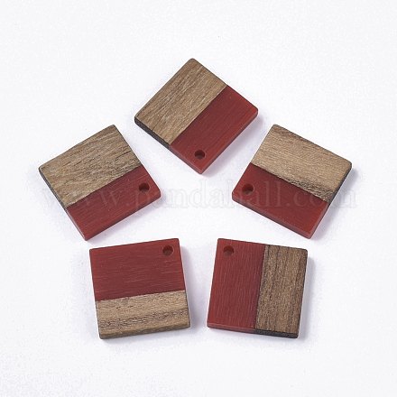 Pendentifs en bois de résine et de noyer RESI-S358-53I-1