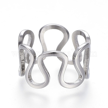 304 Stainless Steel Wide Band Rings RJEW-G081-29P-19mm-1