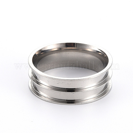 201 ébauche de noyau d'anneau en acier inoxydable pour la fabrication de bijoux incrustés RJEW-ZX002-05-10-1