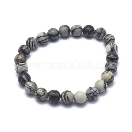 Bracelets extensibles de perle de pierre naturelle BJEW-K212-A-021-1