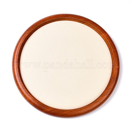 Vassoio espositore per gioielli in legno rotondo piatto ODIS-P008-20B-1