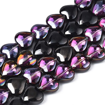 Chapelets de perles en verre électroplaqué X-EGLA-S188-14-C01-1