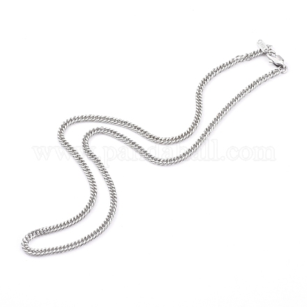 304 collane con catena a maglia cubana in acciaio inossidabile con taglio a diamante NJEW-JN03368-02-1