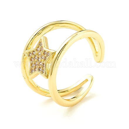 Прозрачное кольцо-манжета со звездой из кубического циркония для женщин ZIRC-P096-13G-1
