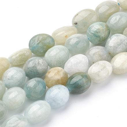 Chapelets de perles en aigue-marine naturelle G-T064-30-8x10-1