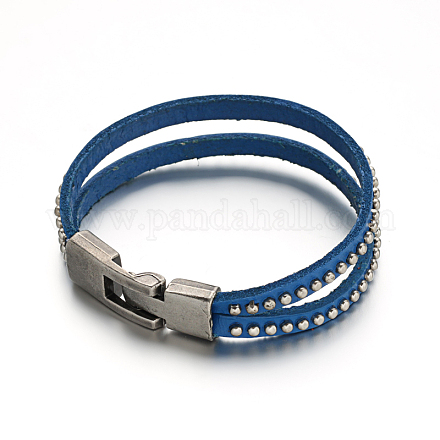 Punk Rock Style Unisex Retro Leather Cord Bracelets BJEW-M152-01D-1