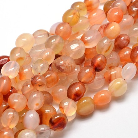 Nuggets cornaline naturelles teints perles brins G-J336-20-1