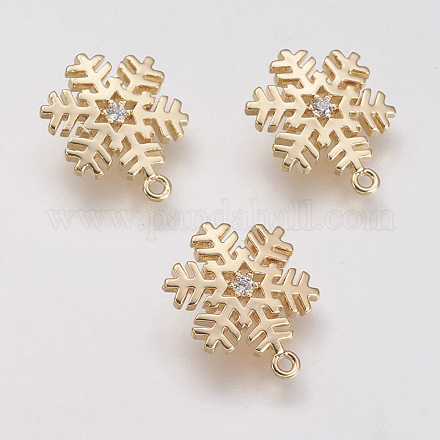 Brass Micro Pave Cubic Zirconia Pendants KK-F731-26G-1