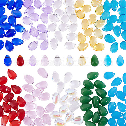 GOMAKERER 140Pcs 10 Styles Imitation Jade & Transparent Glass Pendants GLAA-GO0001-04-1