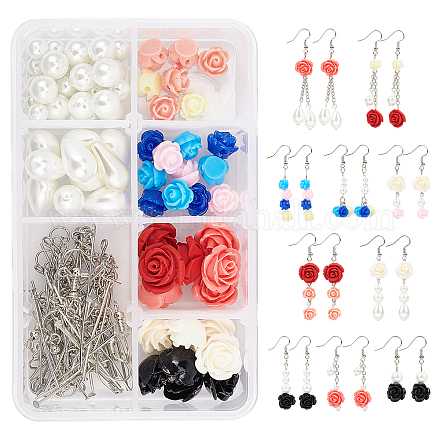 Kit per la creazione di orecchini pendenti con fiori fai da te sunnyclue DIY-SC0001-36-1