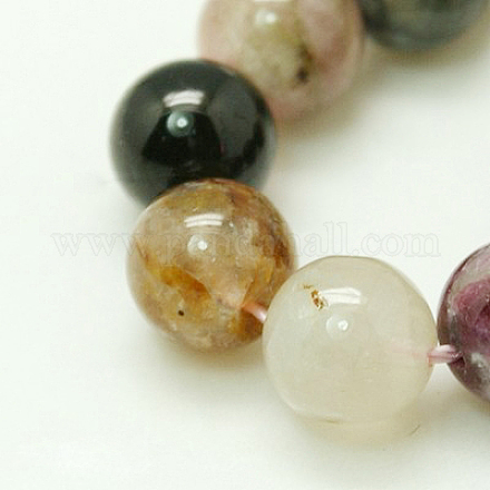 Chapelets de perles en tourmaline naturelle G-C076-8mm-10-1