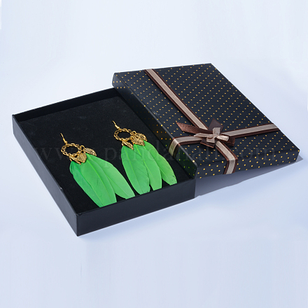 Fashewelry Bohemian-Ohrringe mit Federn EJEW-TA0001-01C-1