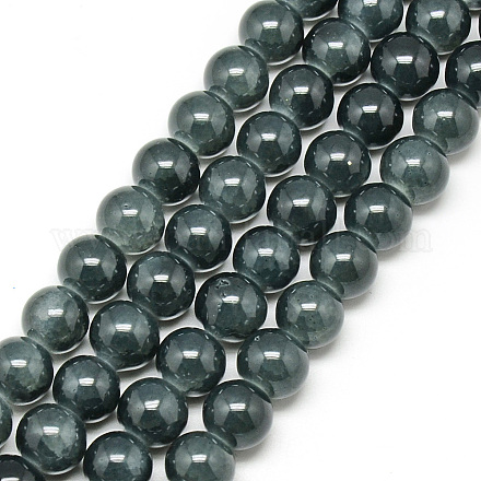 Chapelets de perles en verre craquelé peint DGLA-Q023-6mm-YS35-1