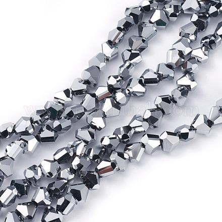 Chapelets de perles en verre électroplaqué EGLA-F144-FP04-A-1