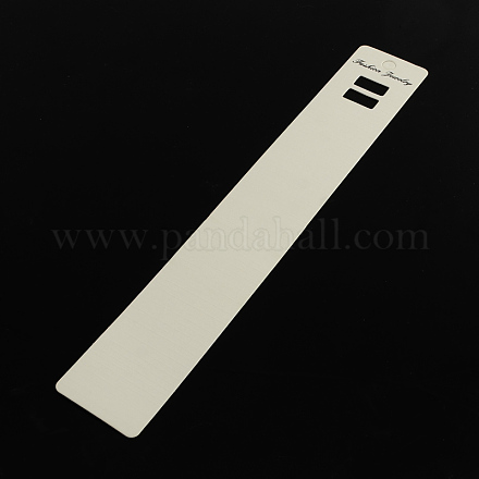 矩形形状厚紙表示カード  ネックレスに使用  ブレスレットとモバイル装飾  ホワイト  219x35x0.5mm CDIS-Q001-44-1