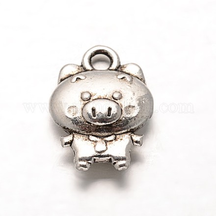 Tibetan Style Alloy Piggy Charms PALLOY-ZN49585-AS-RS-1
