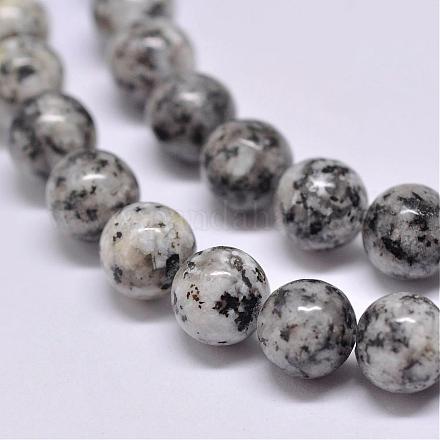 Fili di perle di diaspro / kiwi di sesamo naturale G-F351-10mm-1