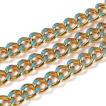 Golden Brass Enamel Curb Chain CHC-H103-07A-G-1