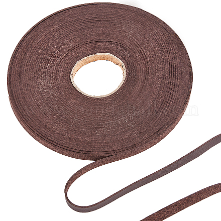GORGECRAFT 10M Soft Leather Strap 8mm Wide Lychee Grained Imitation Leather Trimming Tape PU Leather Strips Flat Leather Cord String for DIY Crafts Belt Bracelet Jewelry Making Clothing LC-WH0003-08B-02-1