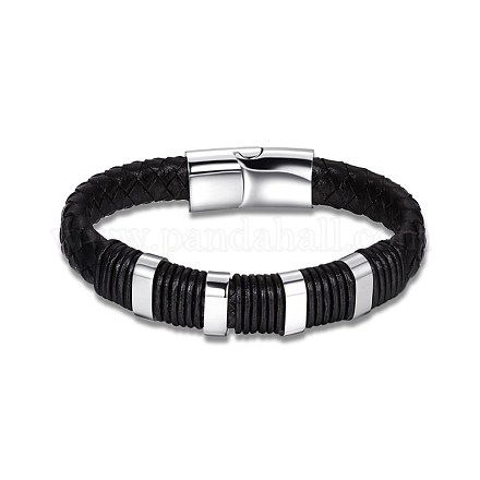 Punk Braided Leather Cord Bracelets BJEW-BB34090-1